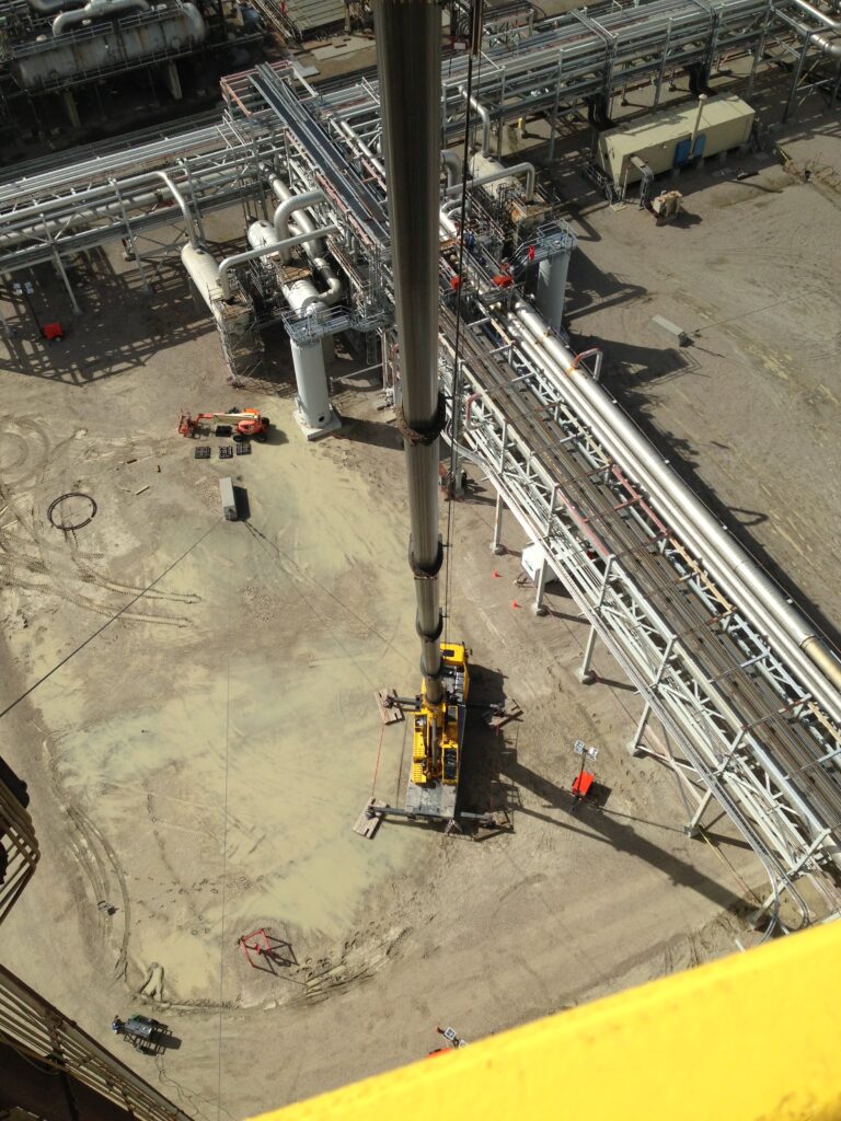 overview looking down on a plant shutdown