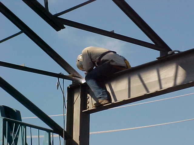 welder working on local job site